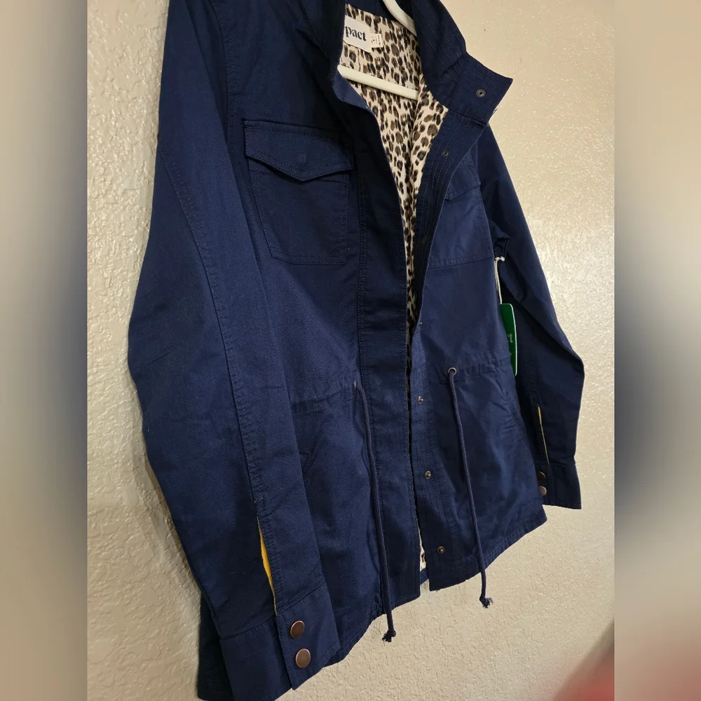 Pact Maritime Blue Organic Cotton Anorak Field Jacket - Picture 12 of 12